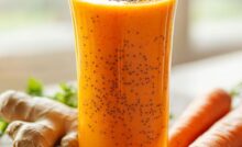 Suco de cenoura com gengibre para imunidade e pele saudável