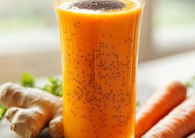 Suco de cenoura com gengibre para imunidade e pele saudável
